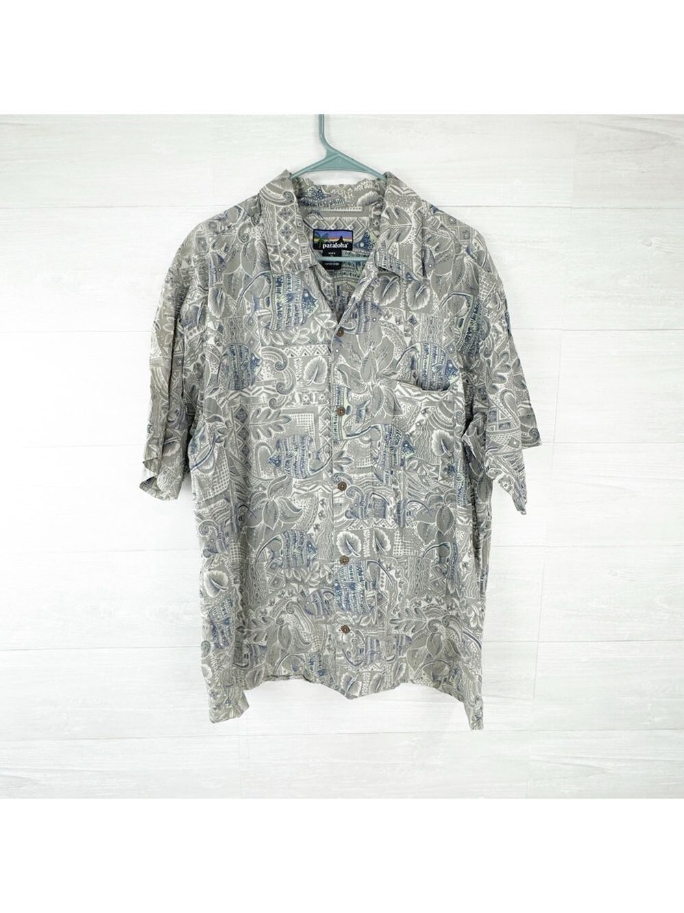 Patagonia Pataloha Vintage 1990’s Floral Angelfish Button Down Shirt XL RARE
